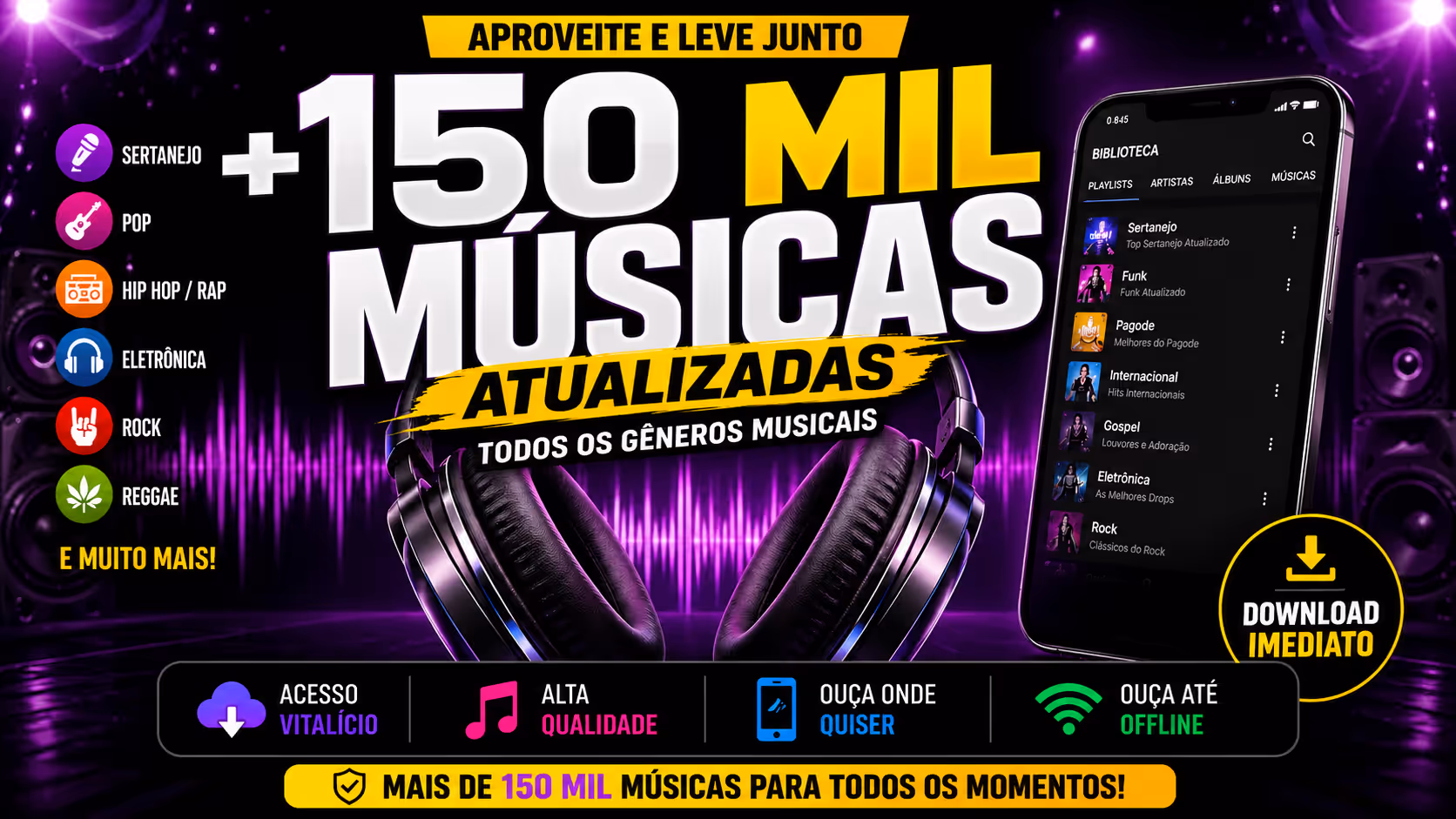 Pacote com +150 Mil Músicas Atualizadas
