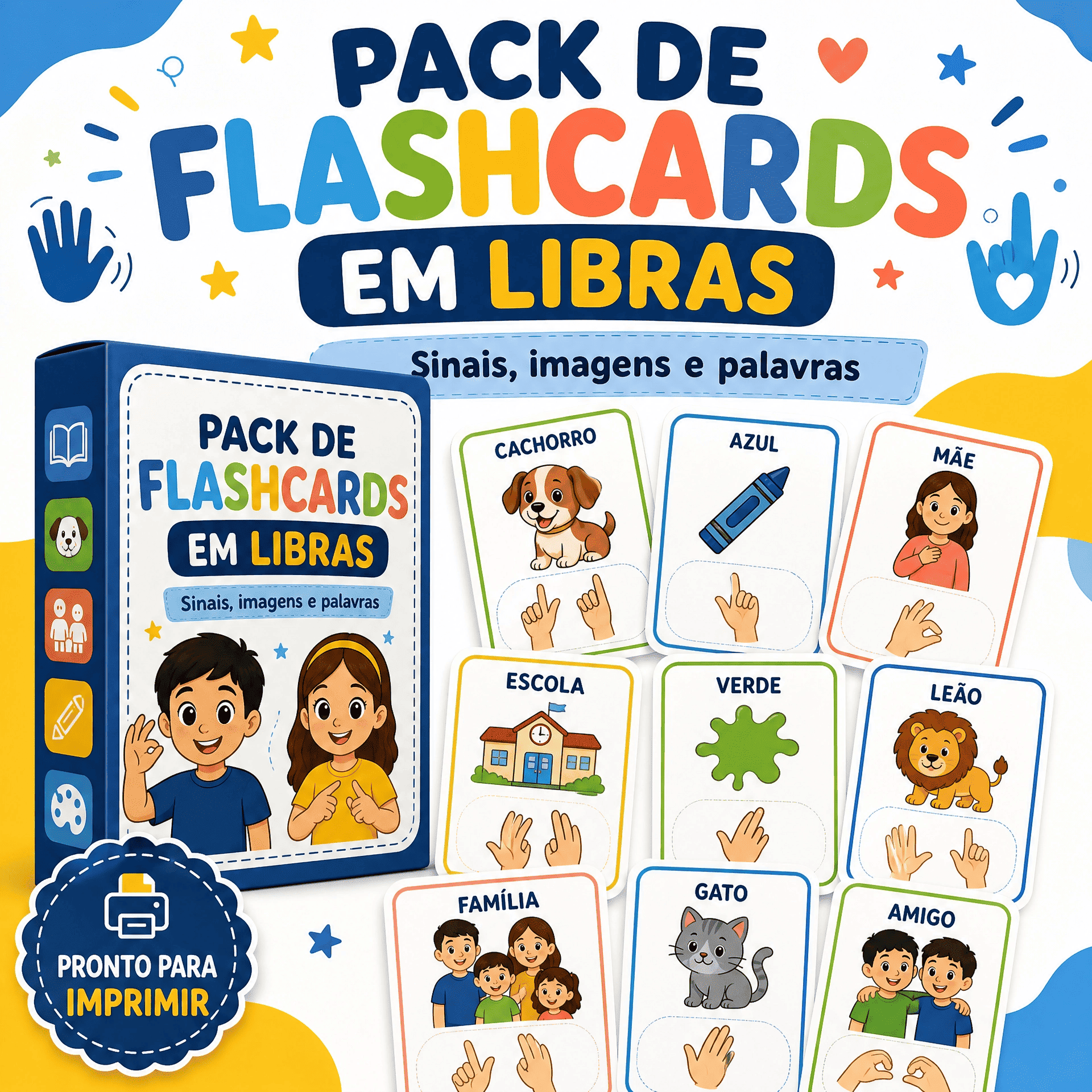 Pack de Flashcards em Libras