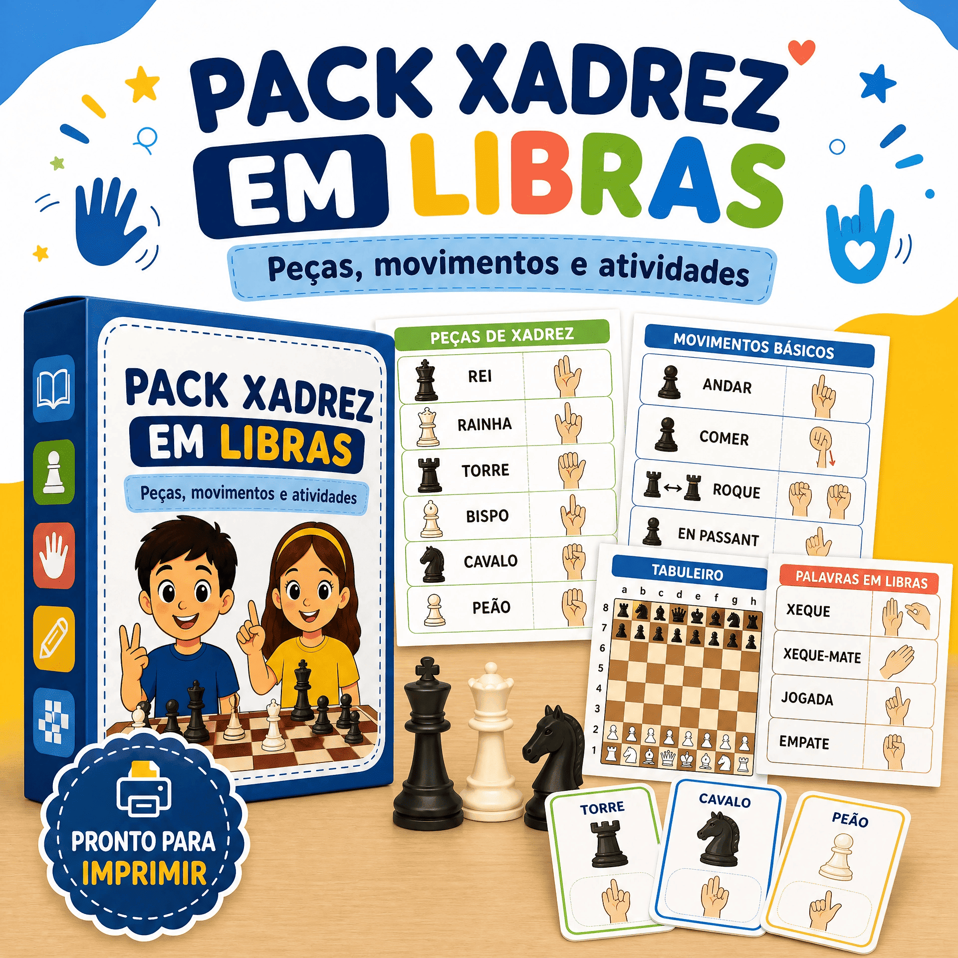 Pack Xadrez em Libras