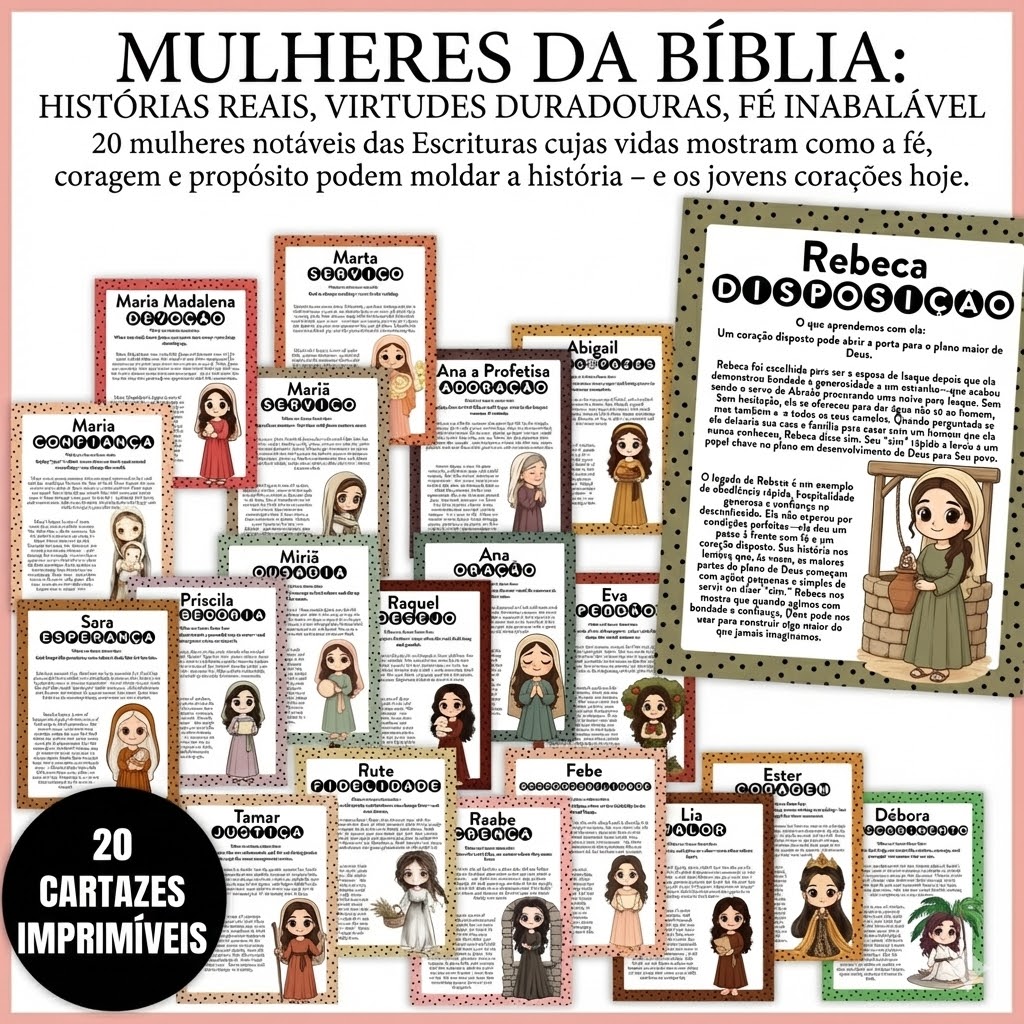 Pacote Mulheres da Bíblia: 20 Virtudes