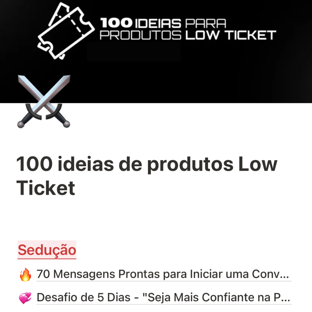  +100 Produtos Low Ticket para Vender