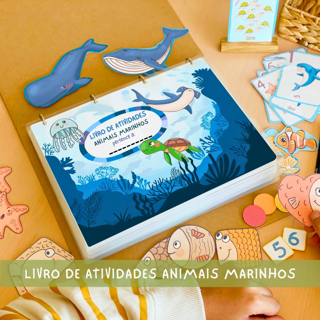 Livros de Atividades Animais Marinhos