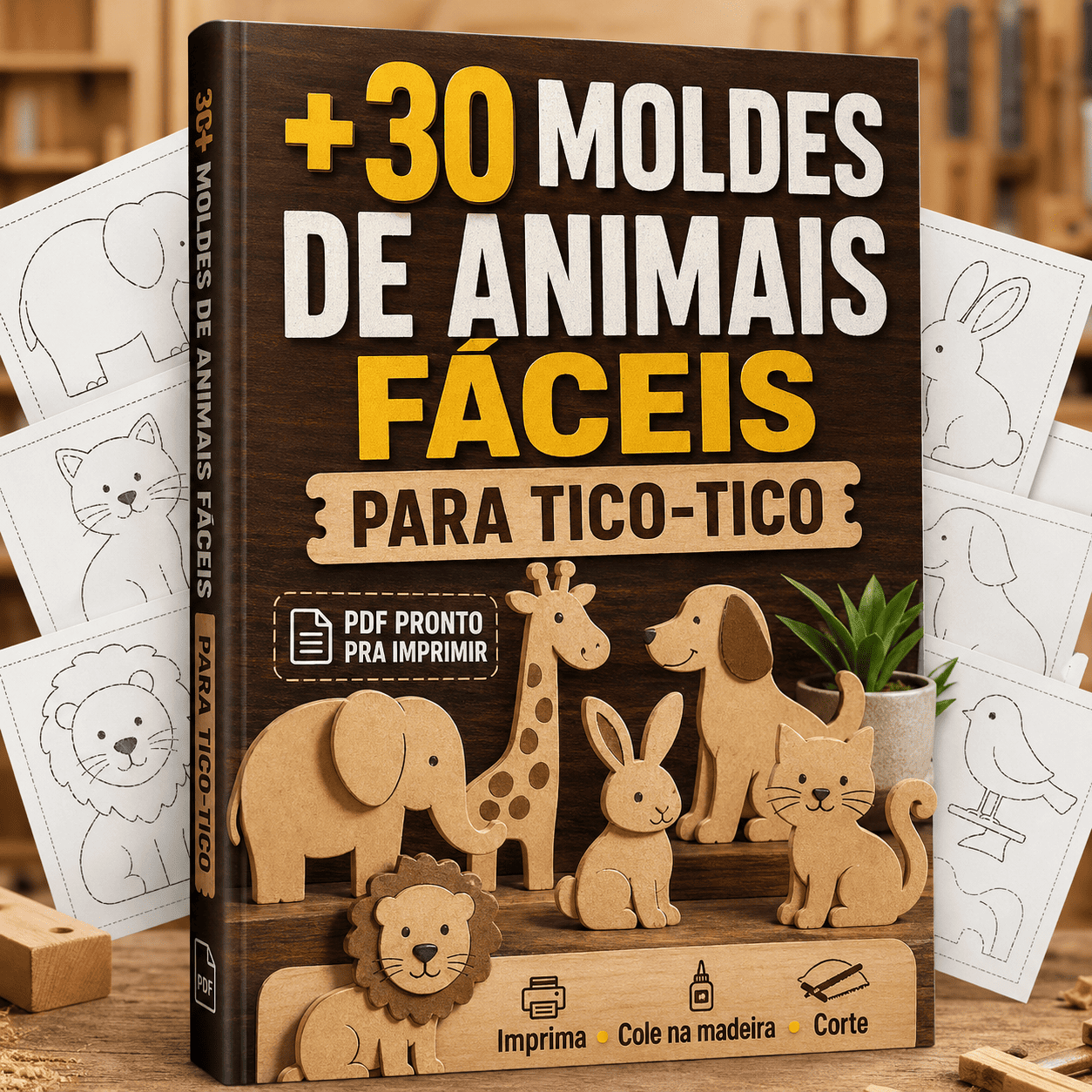 +30 MOLDES DE ANIMAIS FÁCEIS (TICO-TICO)