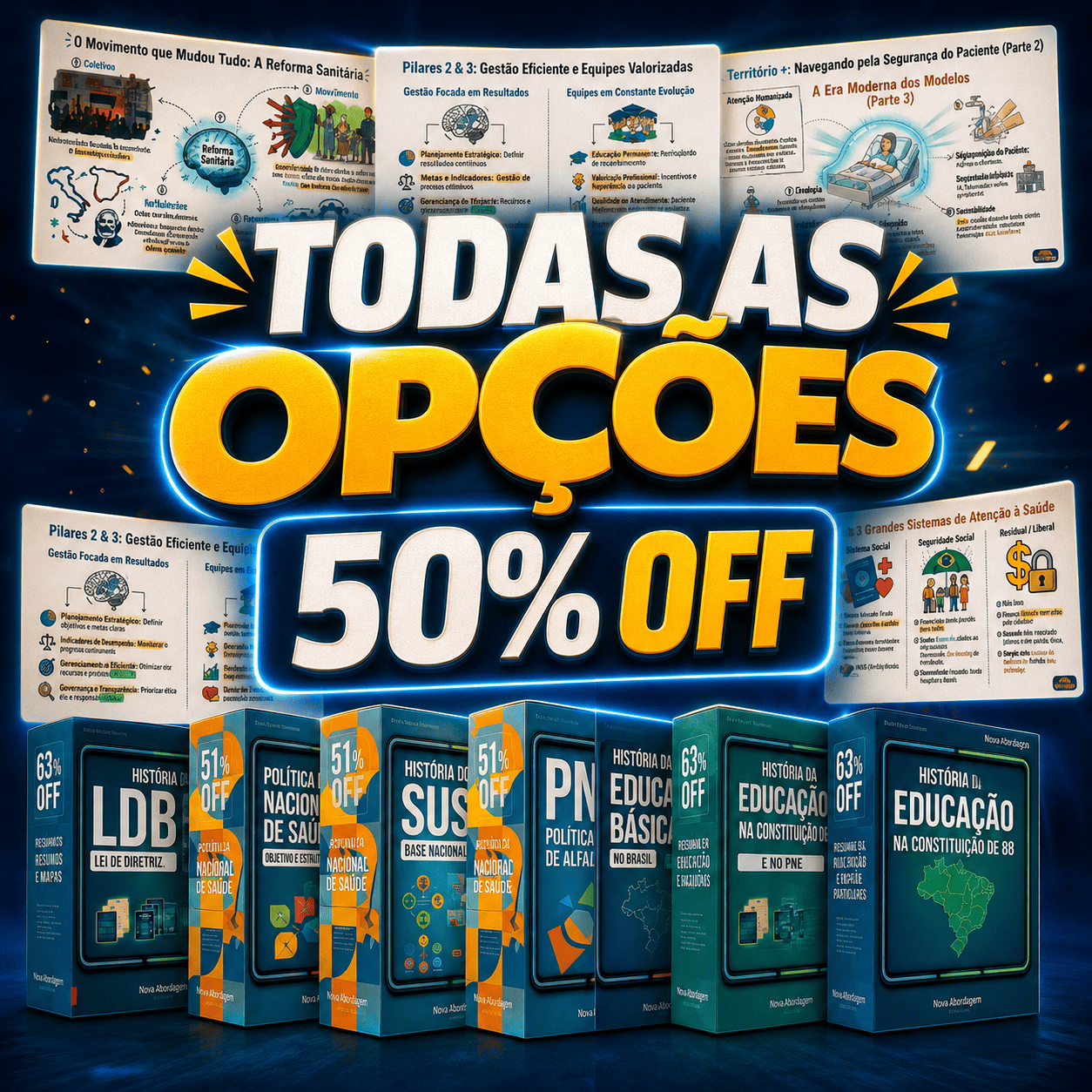 TODAS AS OPÇÕES - 50% OFF
