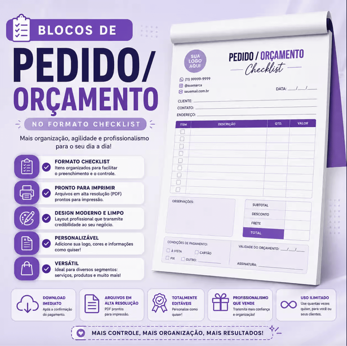 Blocos de Pedido/Orçamento no formato...