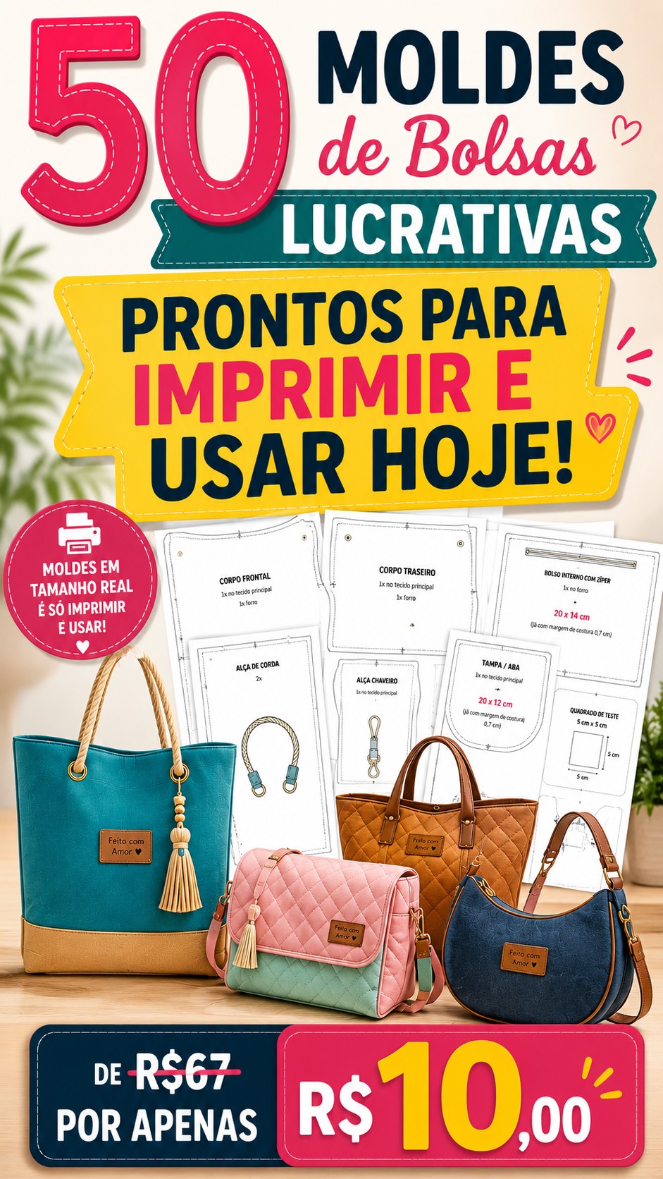 50 Moldes De Bolsas Baratas