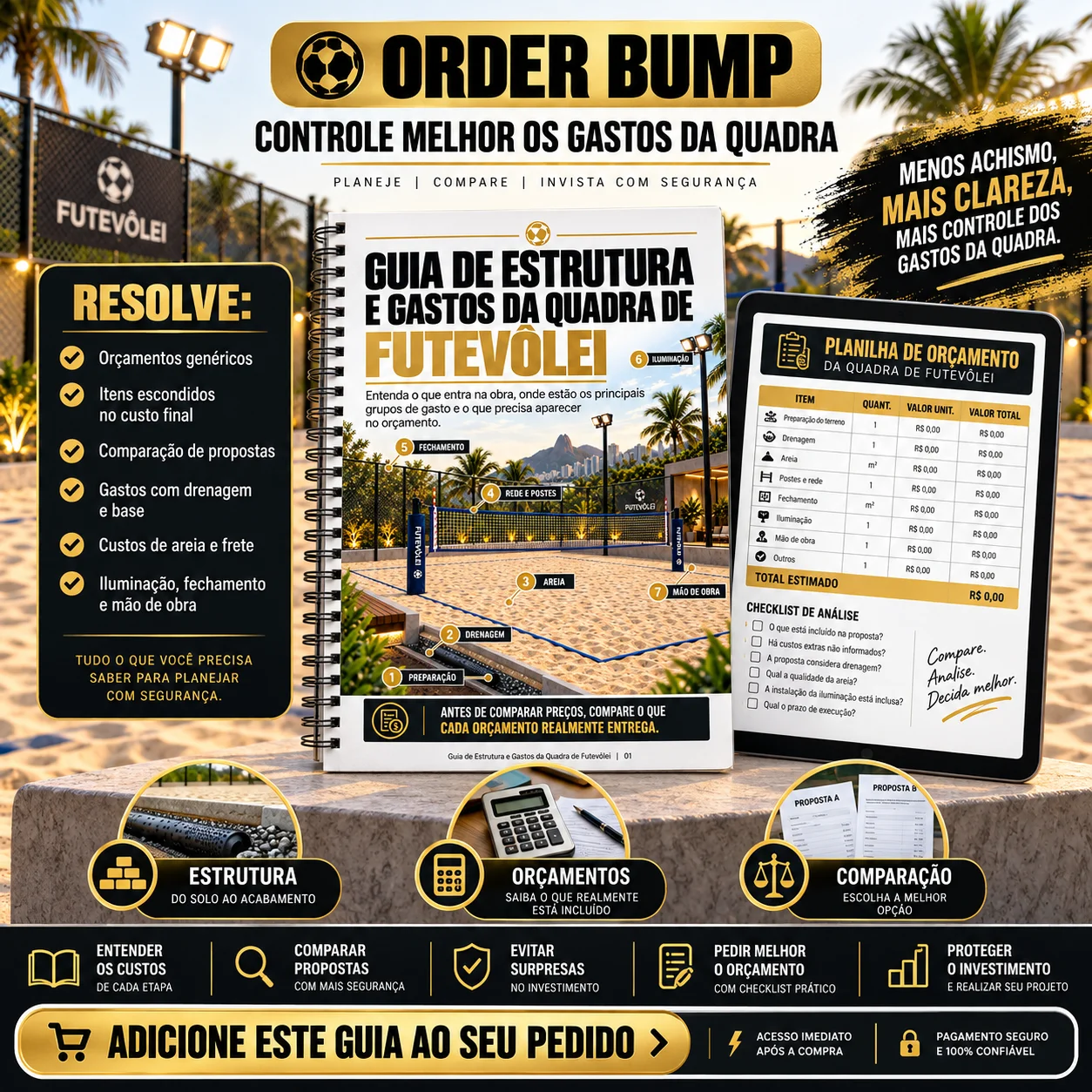 GUIA DE ESTRUTURA E GASTOS DA QUADRA.