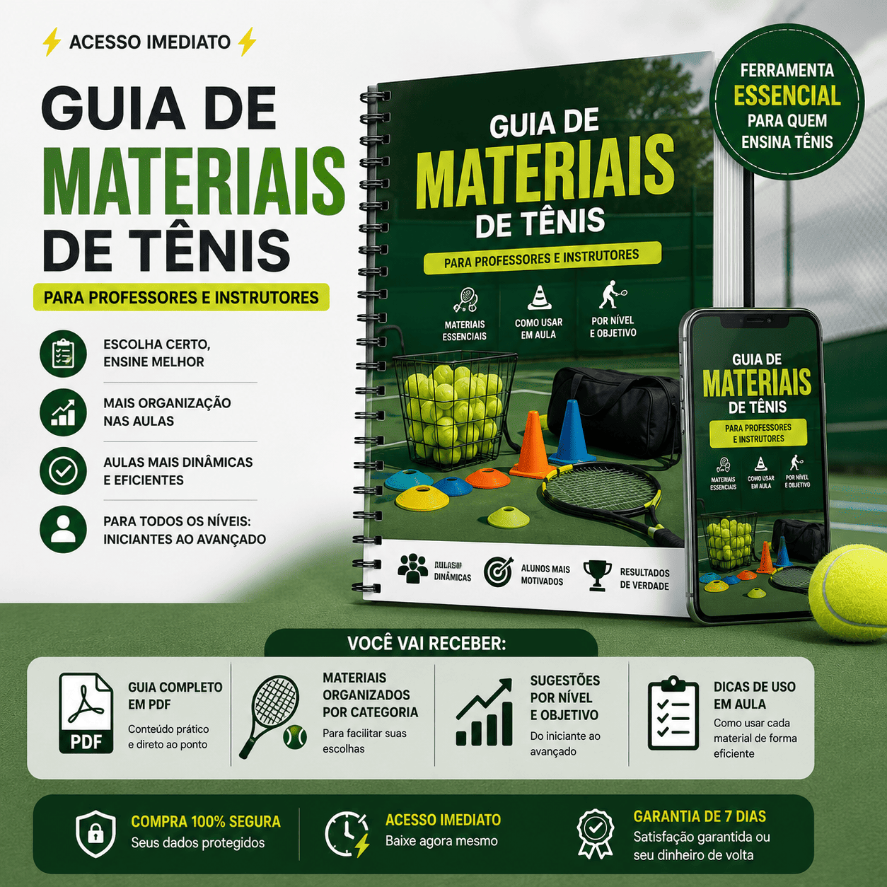 Guia de materiais de Tênis