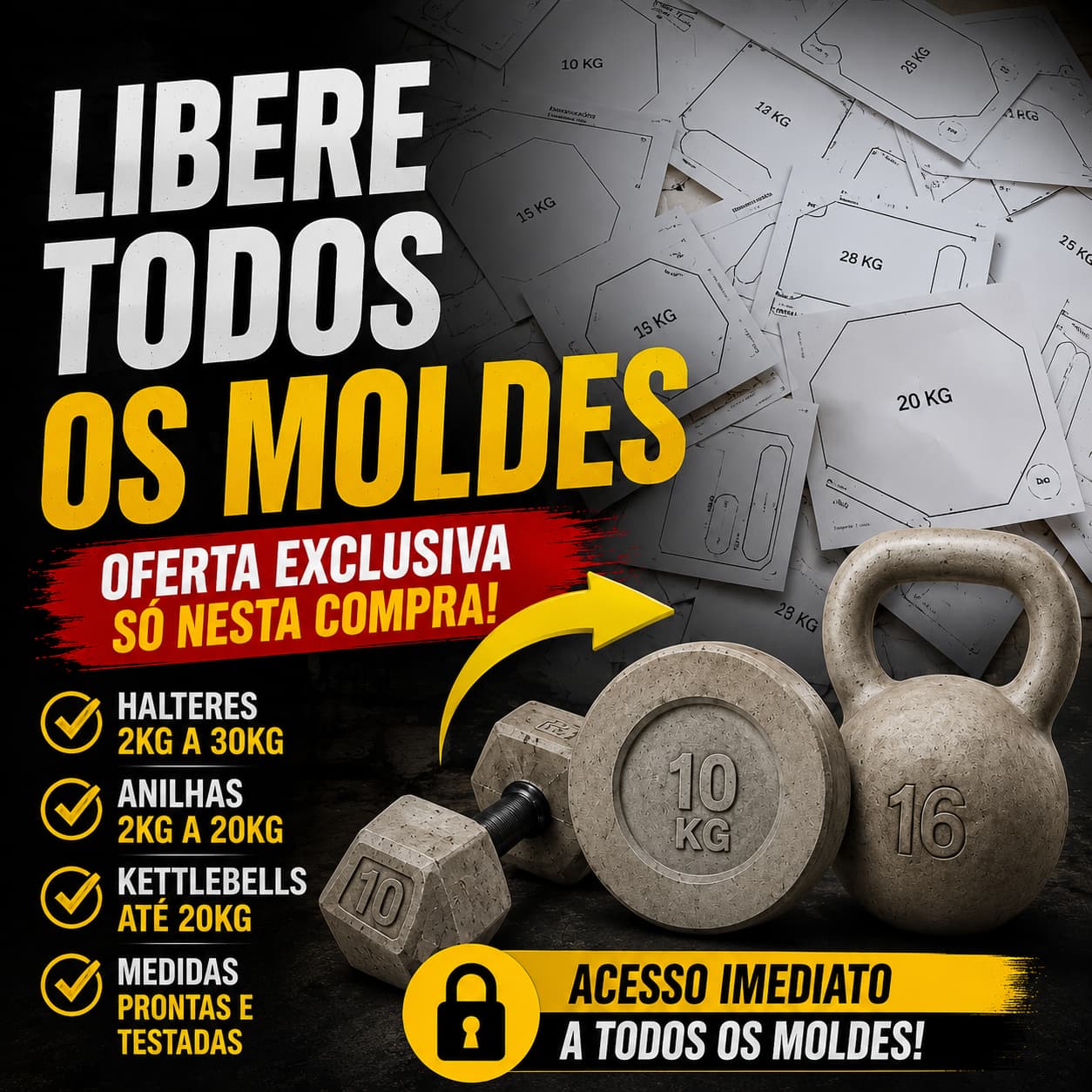 moldes de pesos de academia 