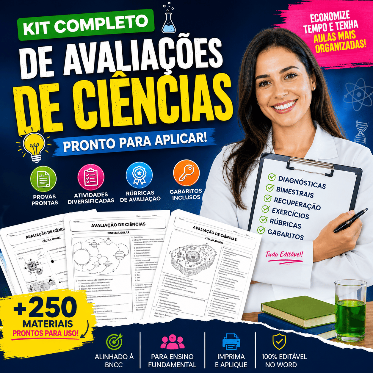 Kit Completo de Avaliações de Ciências