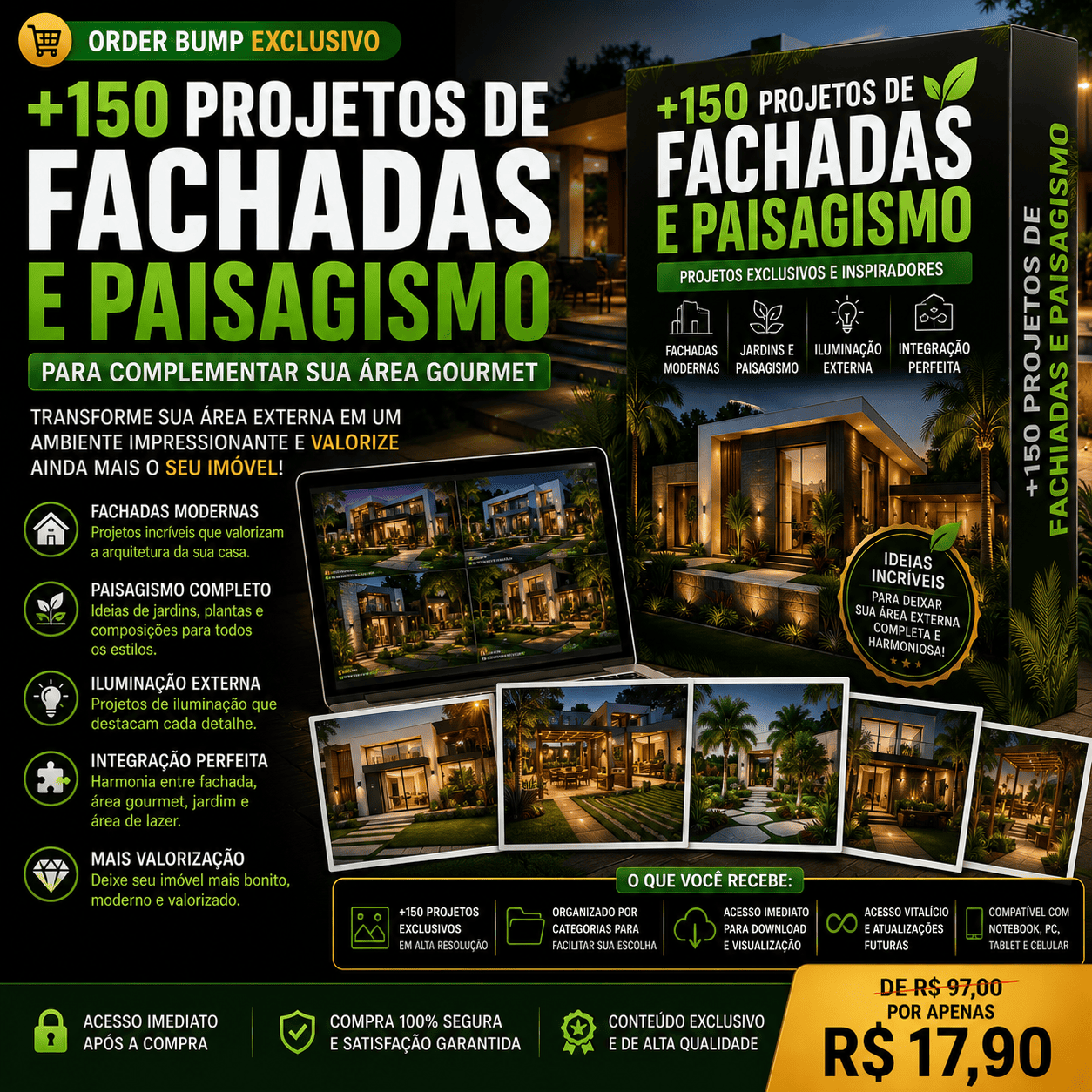 🌿 +150 Projetos Fachadas e Paisagism
