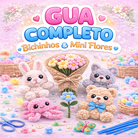 GUIA BICHINHOS E MINI FLORES ARAME FELPU