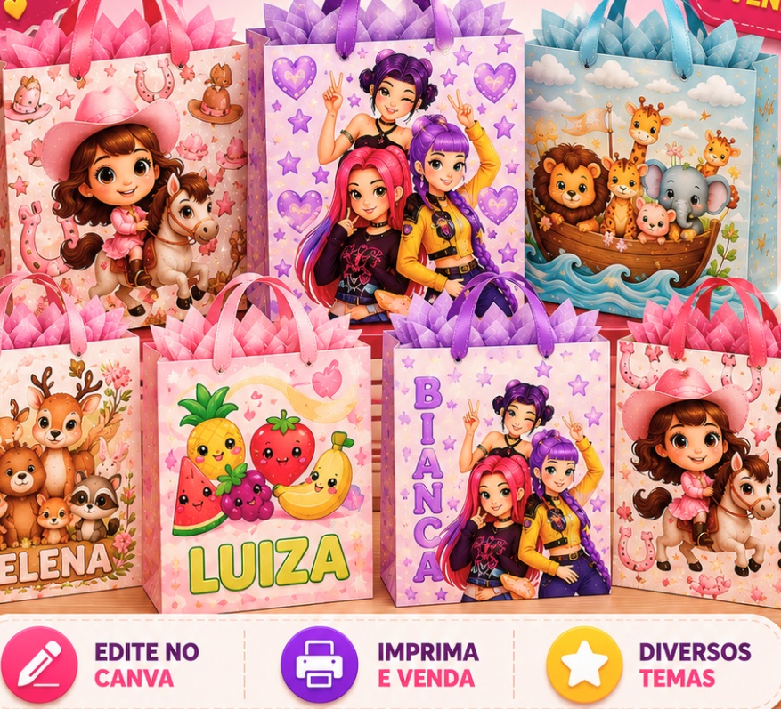 PACK SACOLINHAS PERSONALIZADAS