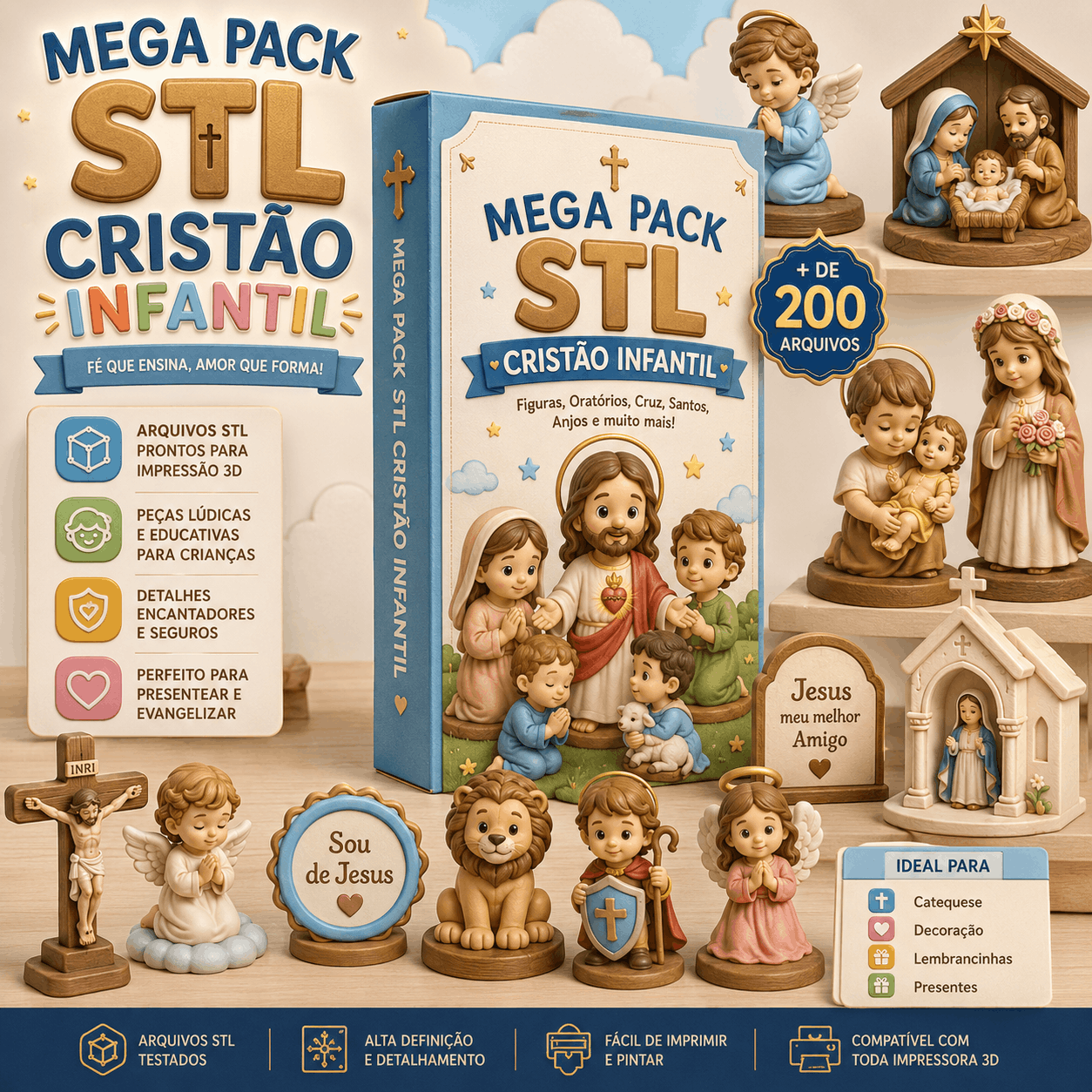 Mega Pack STL Cristão Infantil