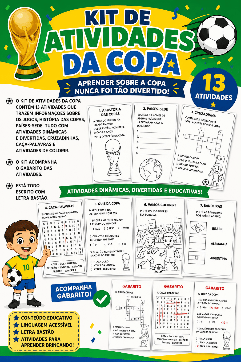 KIT ATIVIDADES DA COPA DO MUNDO