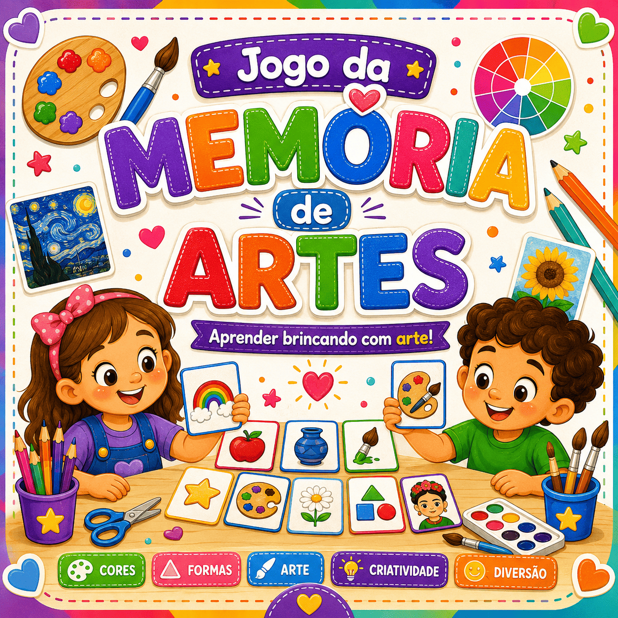  JOGO DA MEMÓRIA DE ARTES