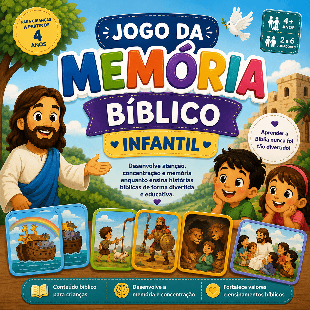 Jogo da Memória Bíblico Infantil