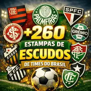 +260 Estampas de Escudos de Times do BR