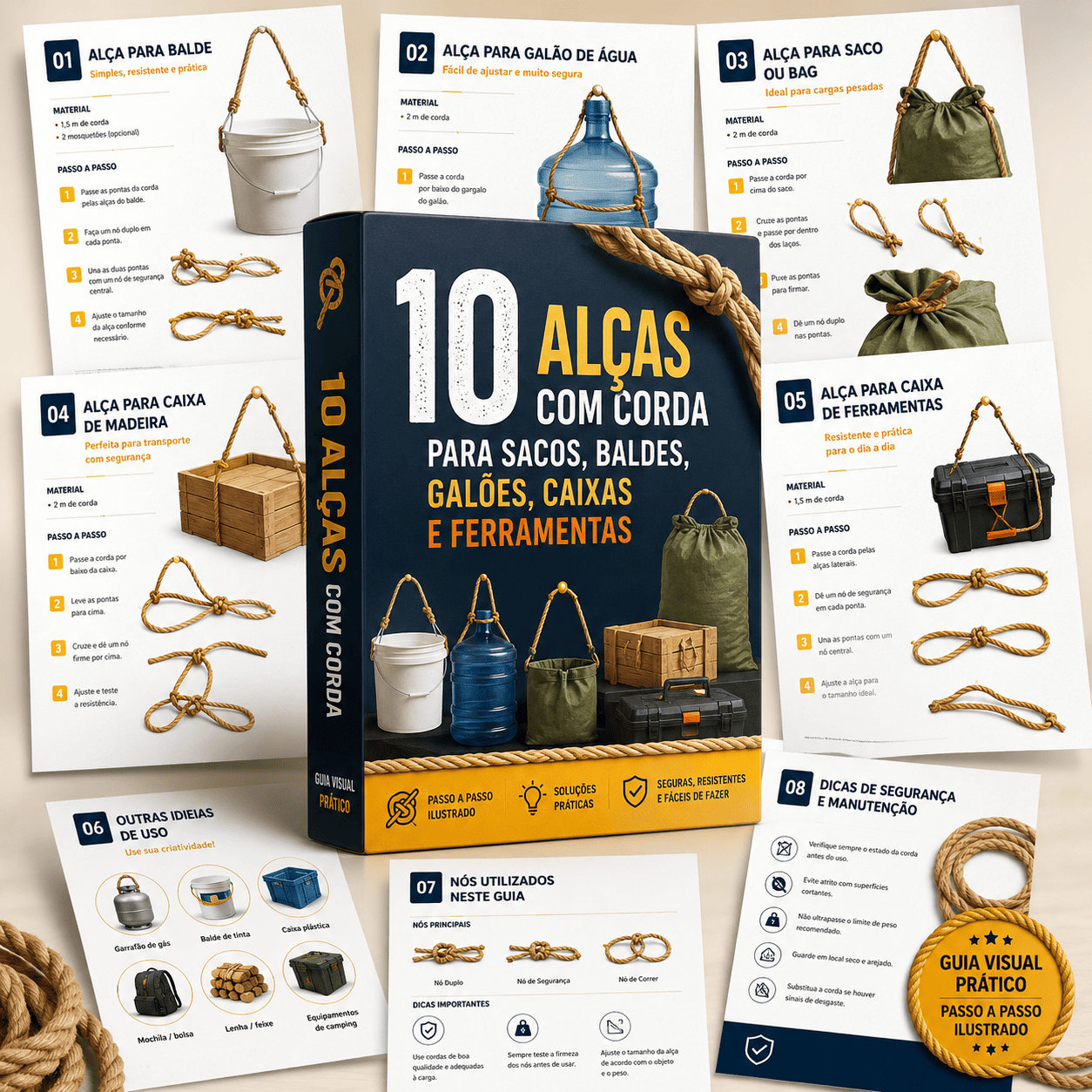 +10 Formas de Fazer Alças com Corda