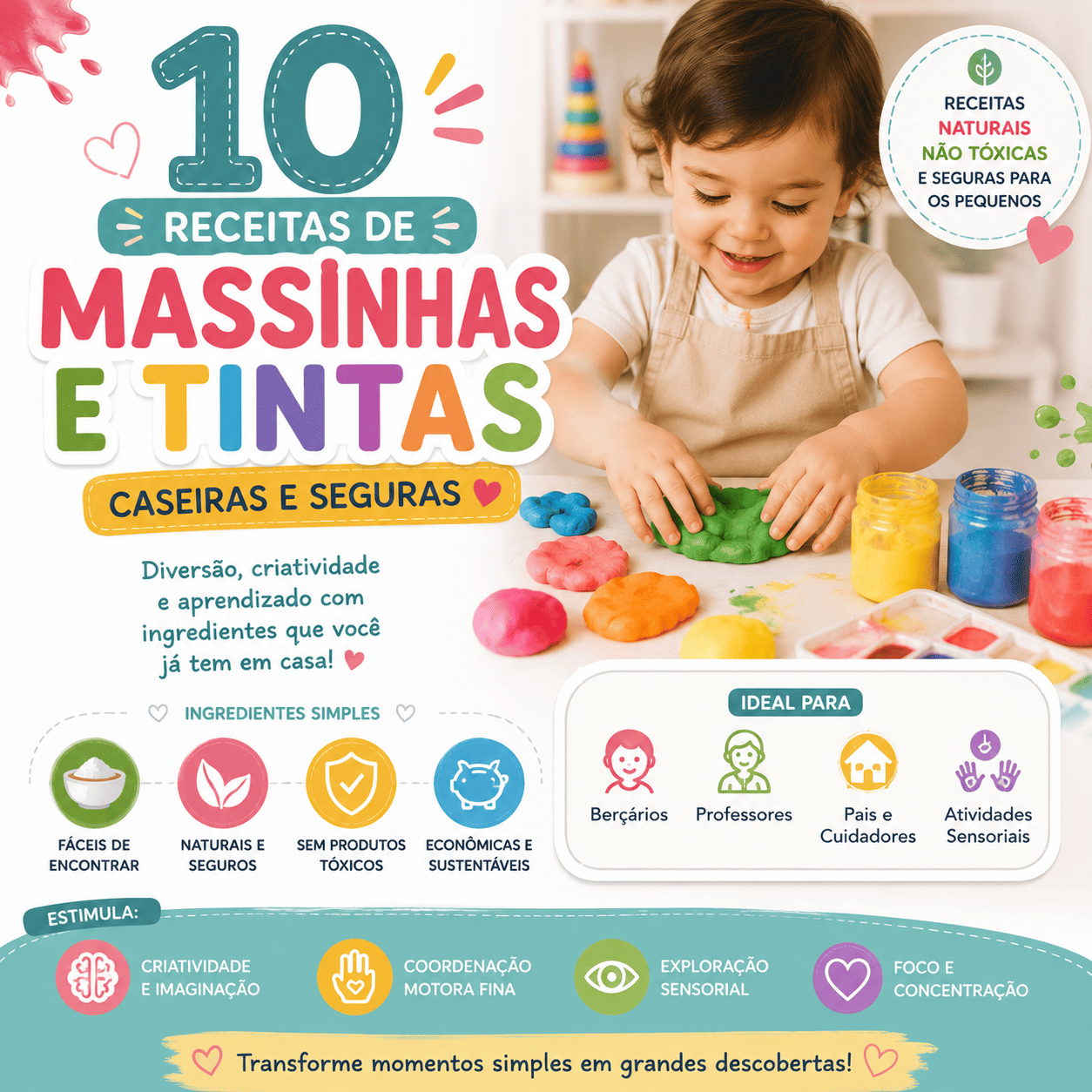 10 Receitas de Massinhas e Tintas Caseir