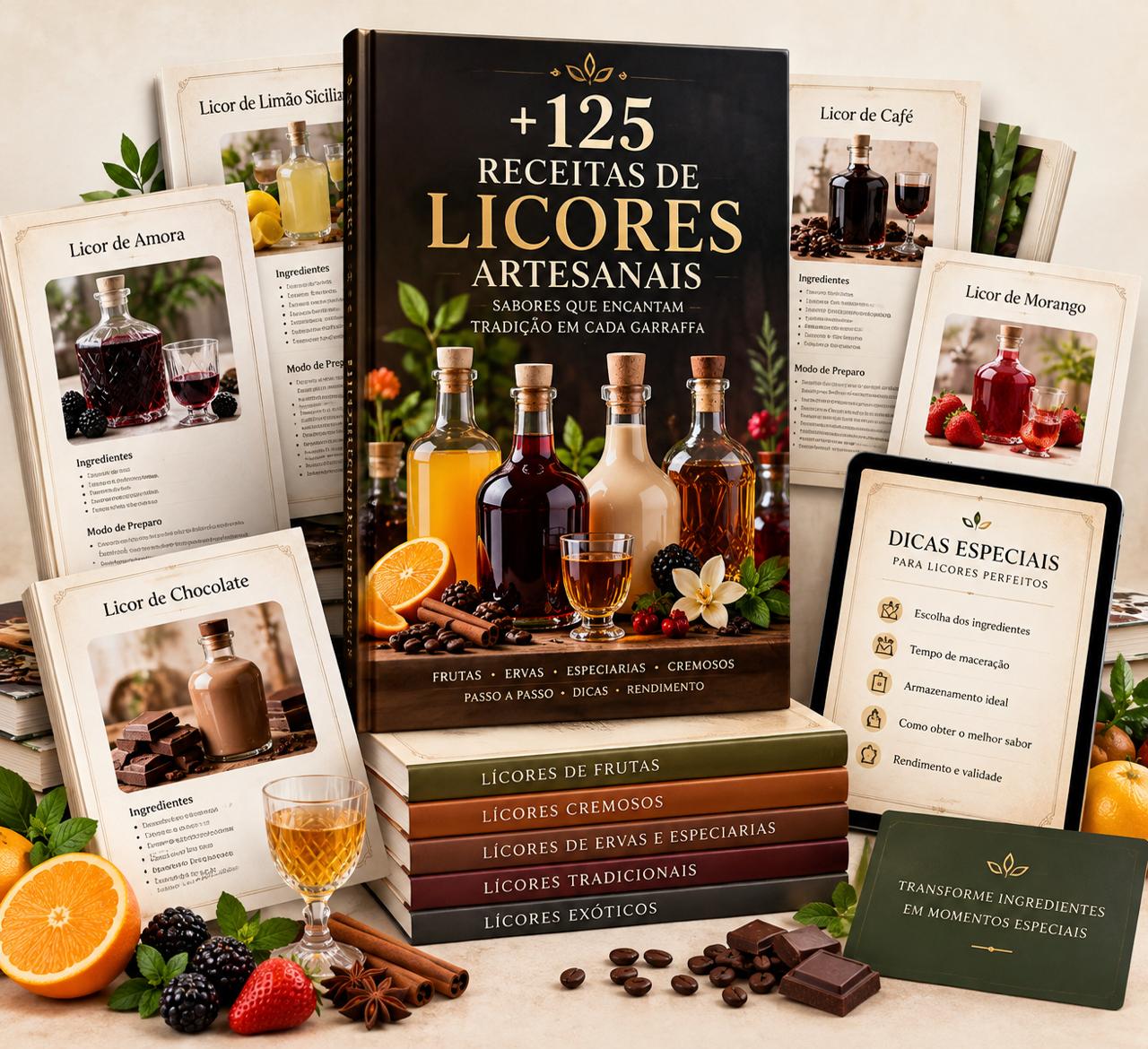 +125 Receitas de Licores Artesanais