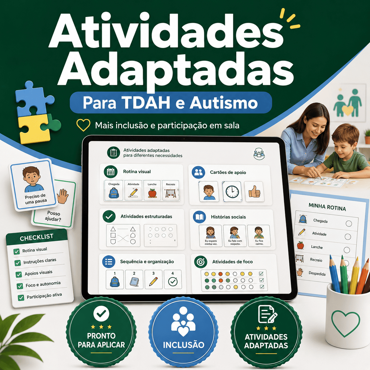 Tem aluno com TDAH ou Autismo na turma?