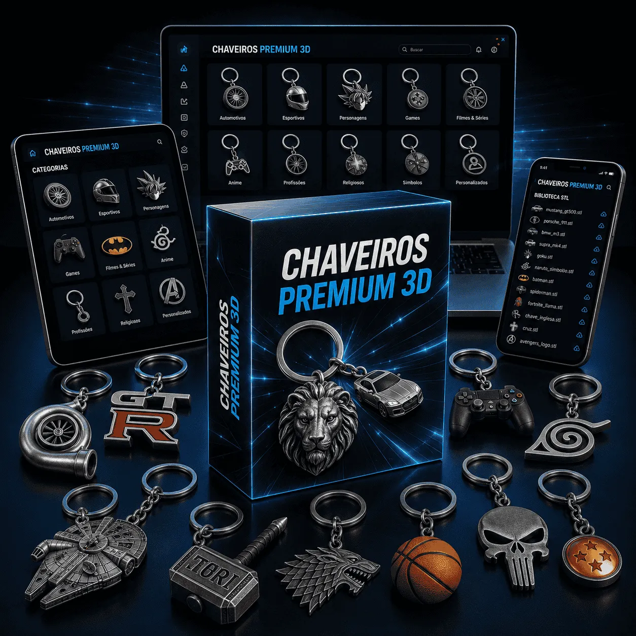 Chaveiros Premium 3D
