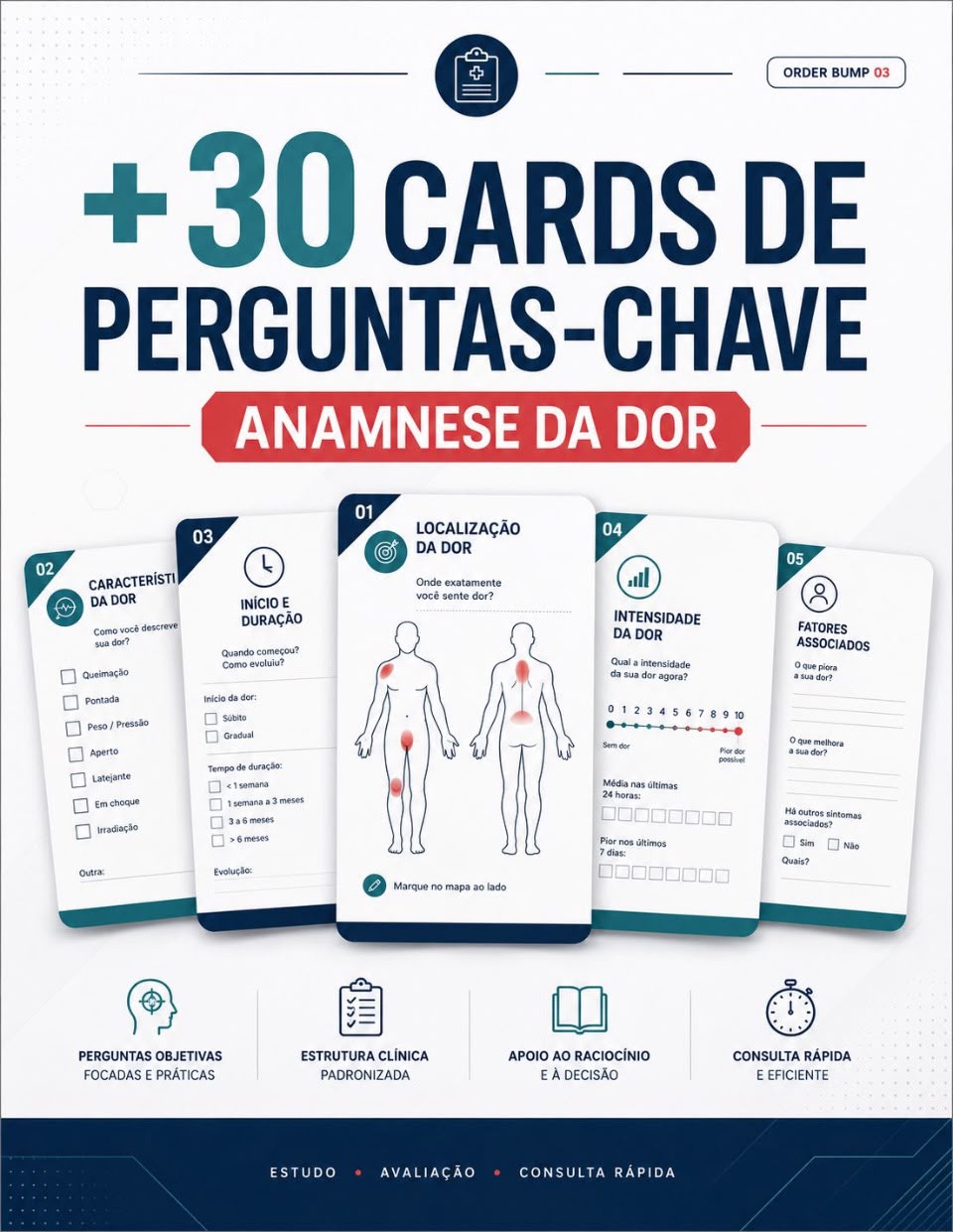 +30 Cards de Perguntas-Chave para Anamne