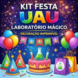 🥳 KIT FESTA PRONTA: LABORATÓRIO MÁGICO