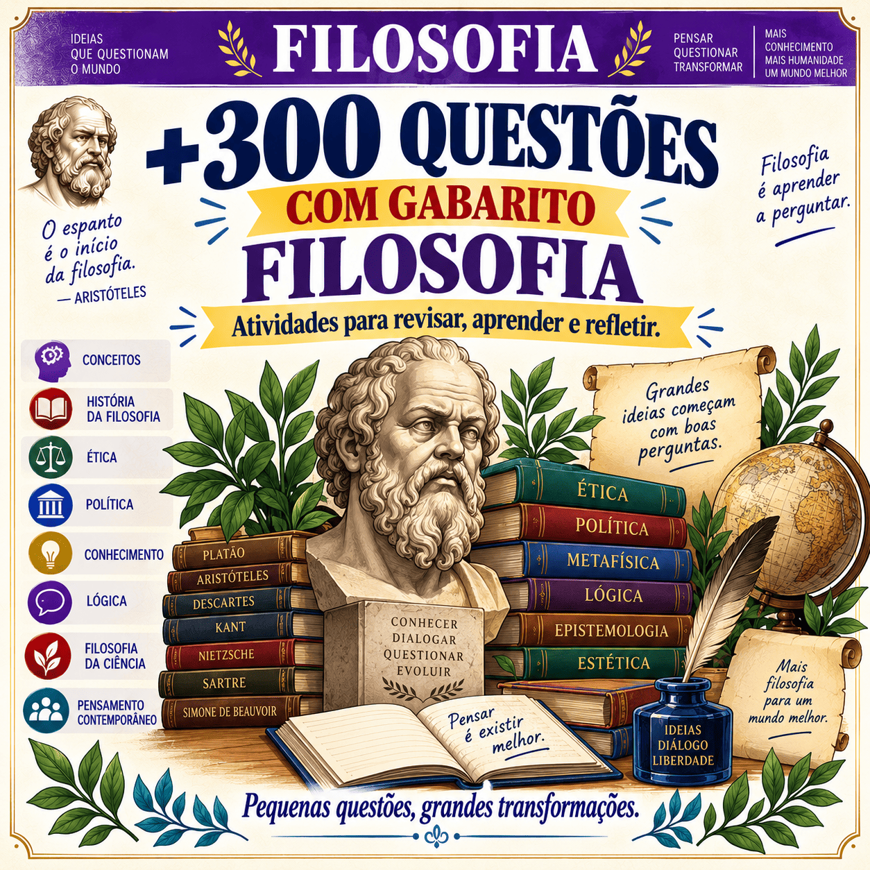 +300 Questões com gabarito - Filosofia