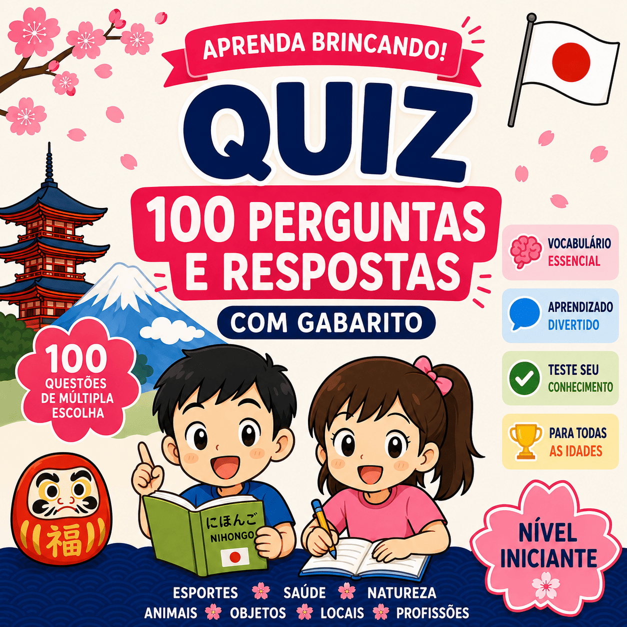 Quiz 100 PERGUNTAS E RESPOSTAS JAPONÊS