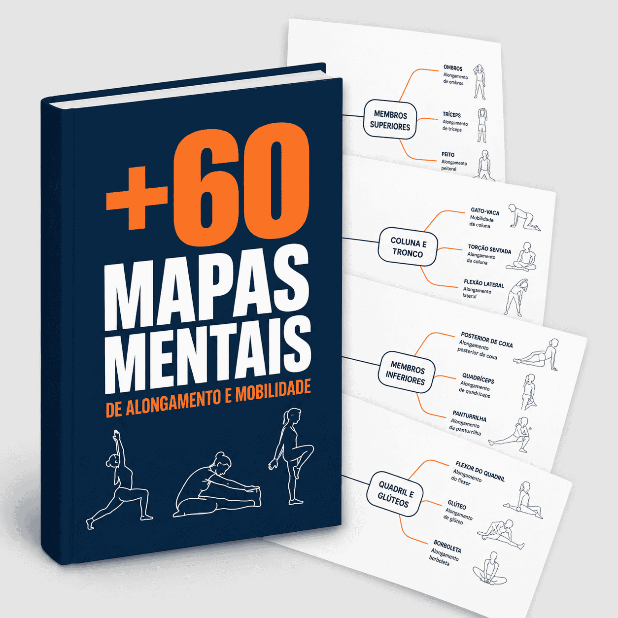 +60 Mapas Mentais de Alongamento 