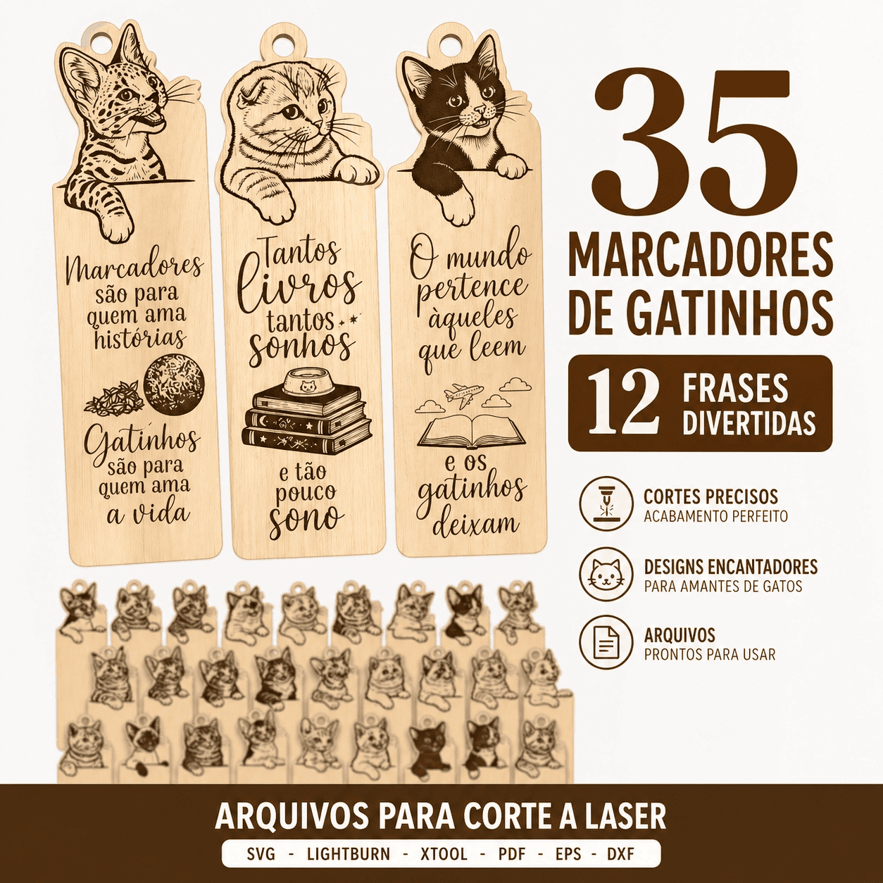 35 Marcadores de Páginas de Gato 