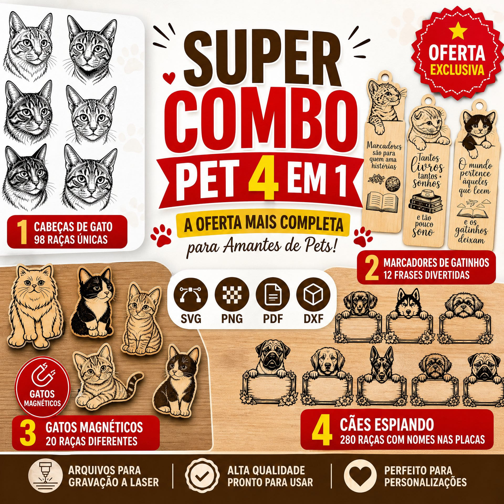 🔥 Mega Combo Pet 4 em 1: +1.450 Arquivo