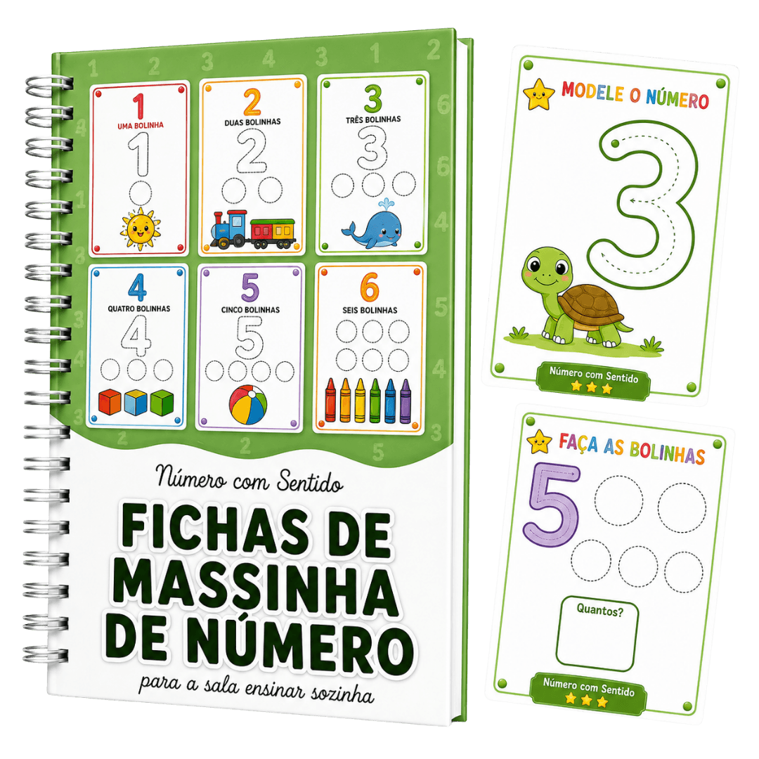 +70 Fichas de Massinha de Número