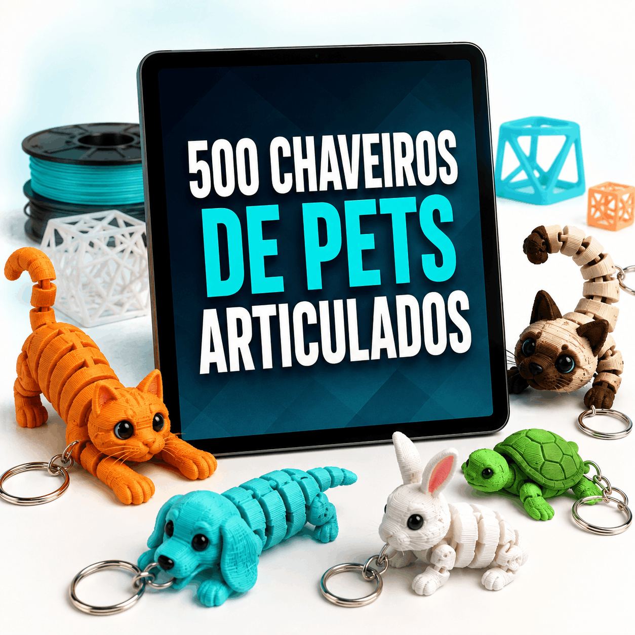 500 Chaveiros de Pets Articulados