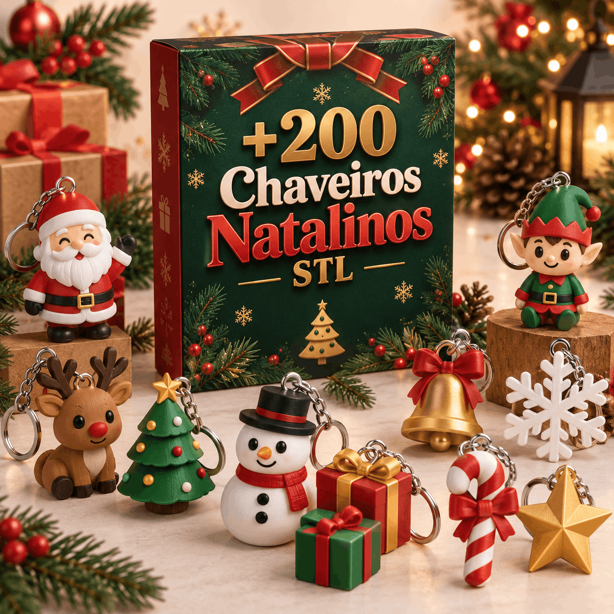 +200 Chaveiros Natalinos em STL