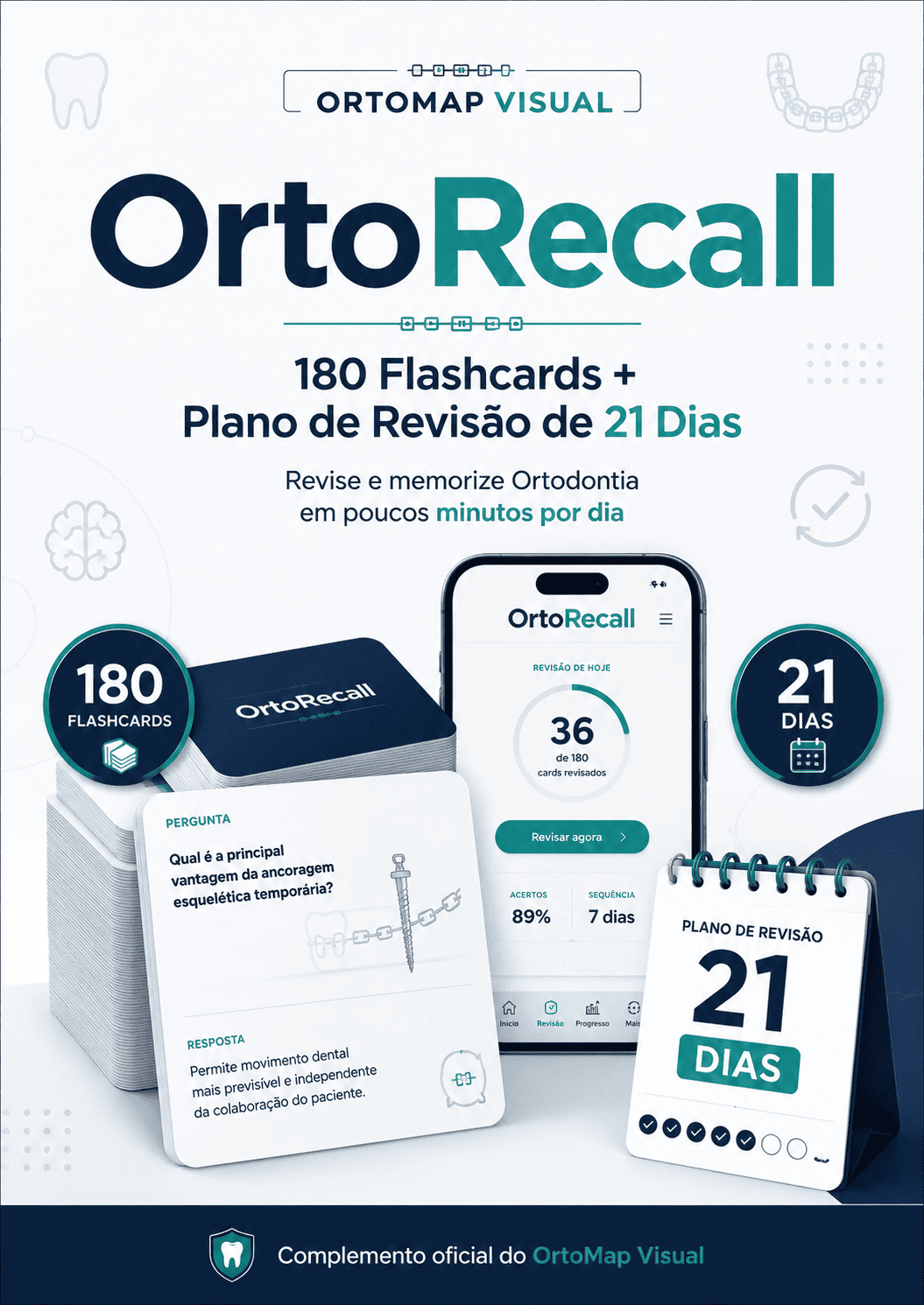 OrtoRecall — Flashcards + Revisão de 21 