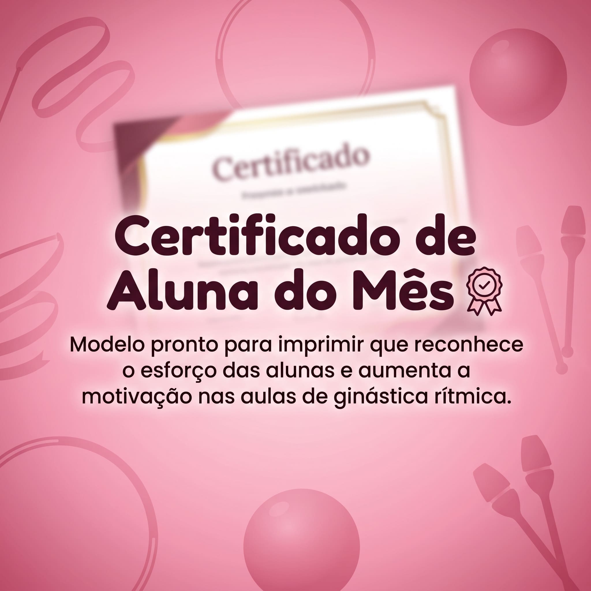 Certificado de Aluna do Mês