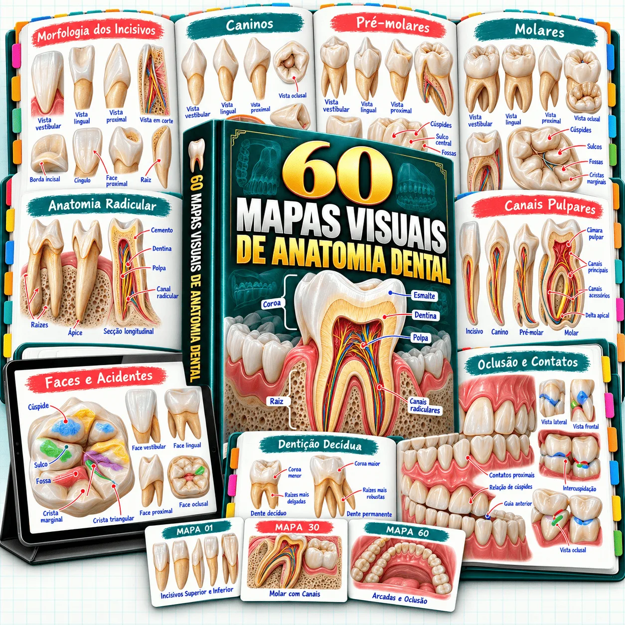 60 Mapas Visuais de Anatomia Dental