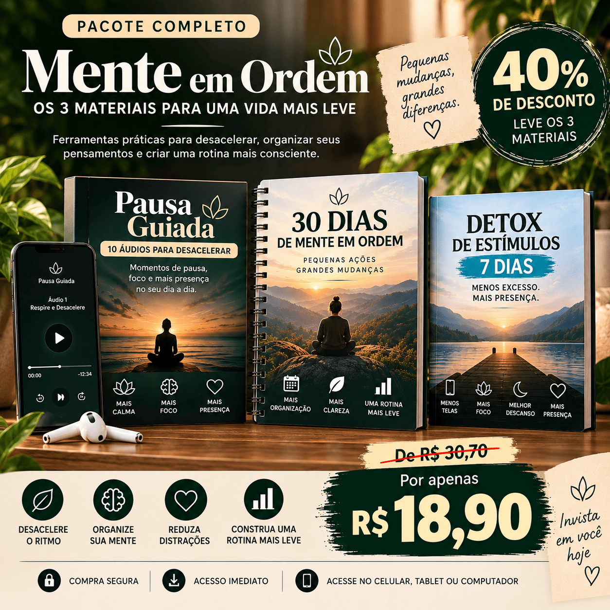 Combo Mente em Ordem 40% Desconto