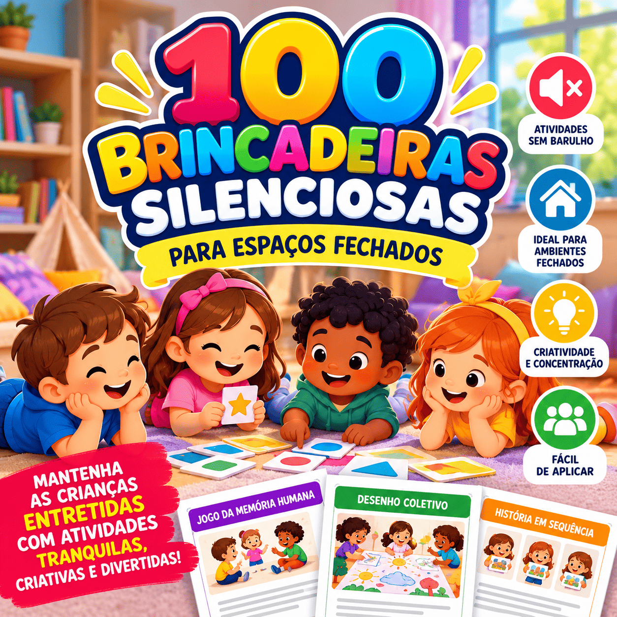 100 Brincadeiras Calmas e Silenciosas