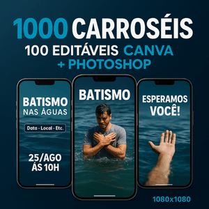 1000 carrosséis 100% editáveis no Canva