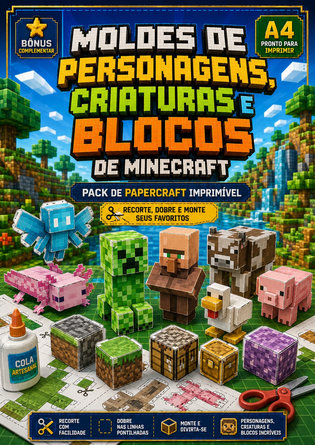 Molde de Personagens Minecraft 