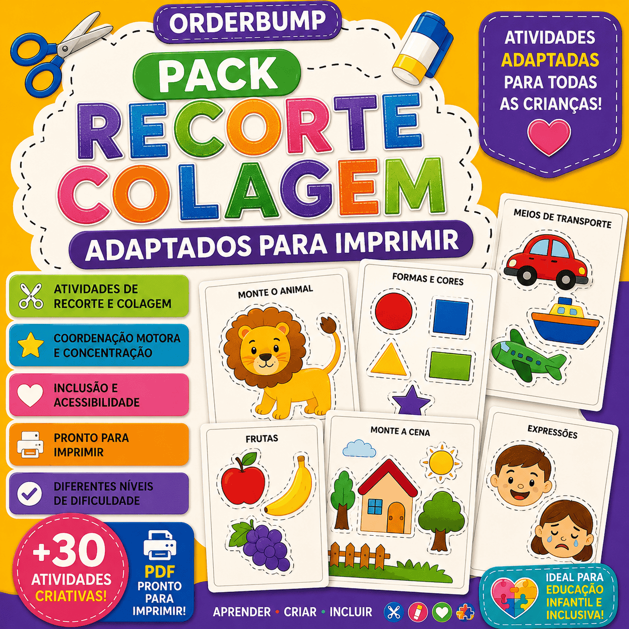 Kit de Atividades Recorte e Colagem (A4)