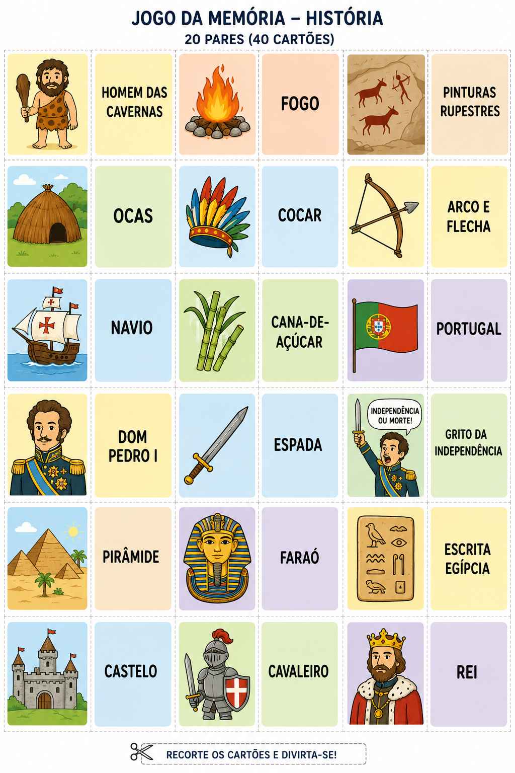 Jogo de Memória de História Inclusivo