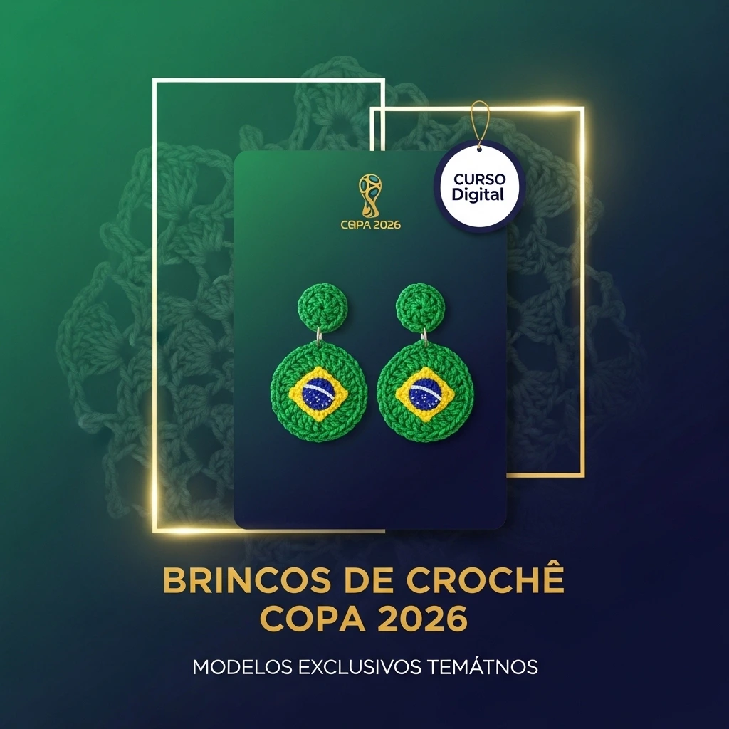 Brincos Crochê: Copa 2026