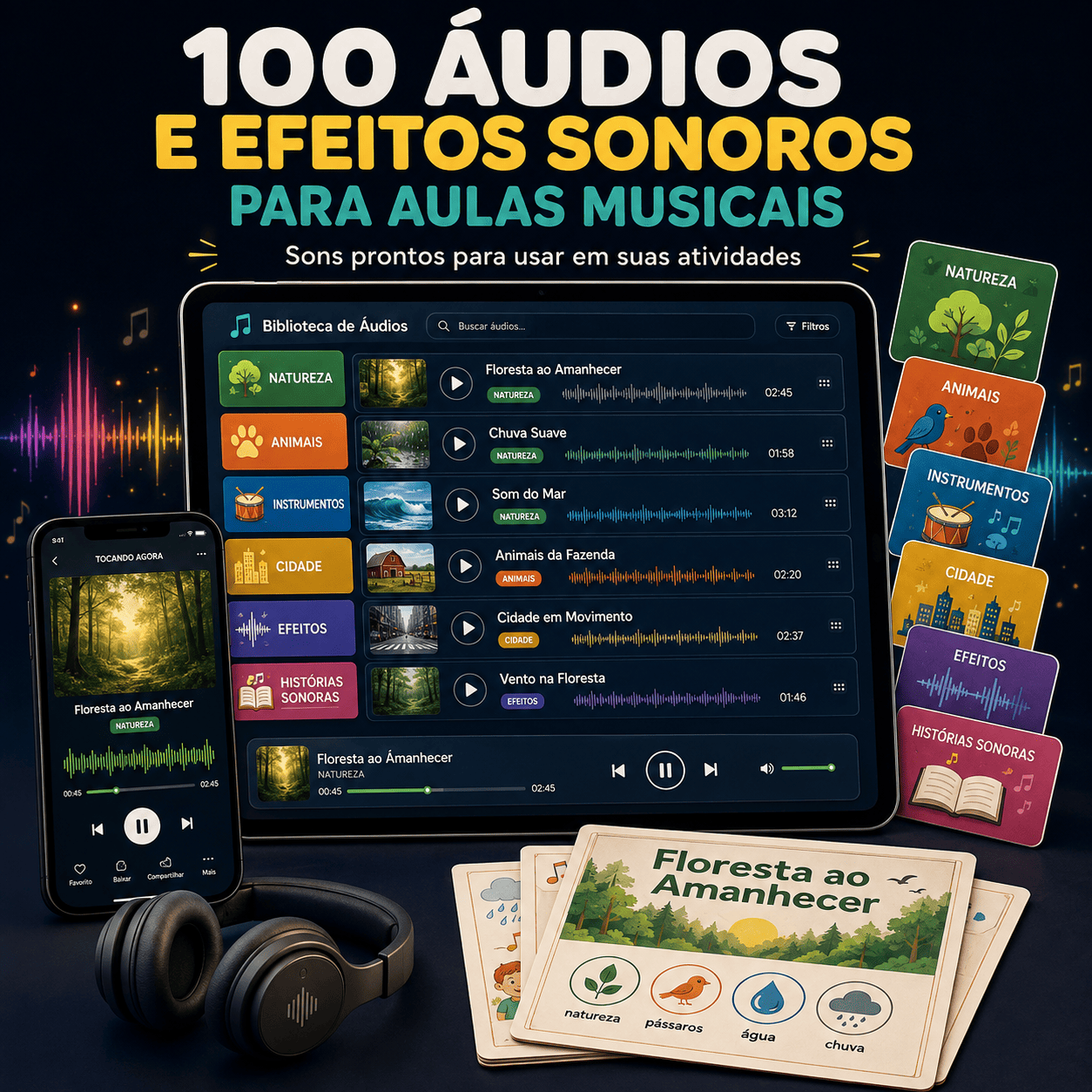 100 Áudios e Efeitos Sonoros para Aulas 