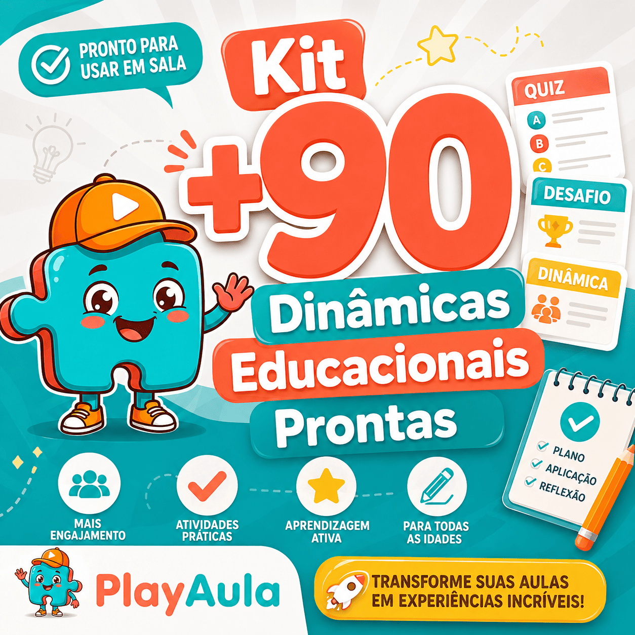Kit +90 Dinâmicas Educacionais Prontas