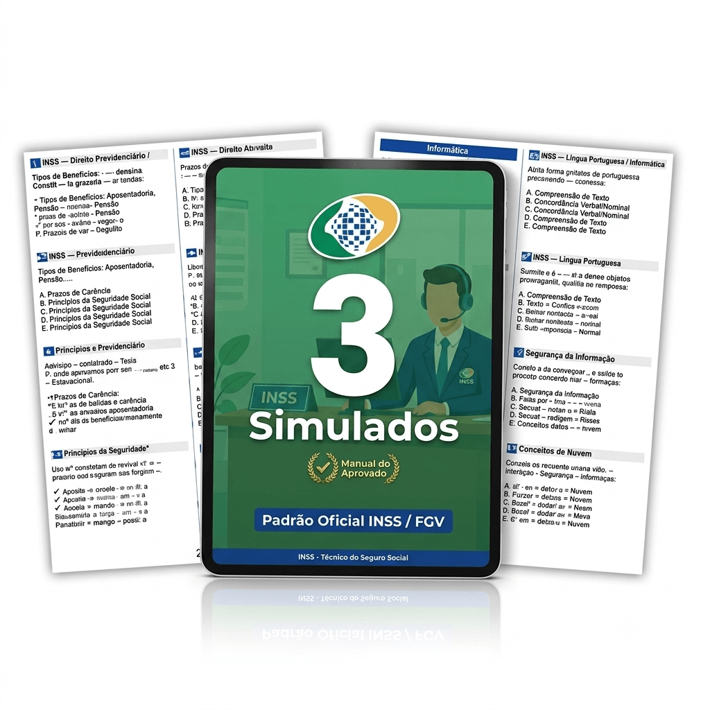3 SIMULADOS REAIS (PADRÃO INSS)
